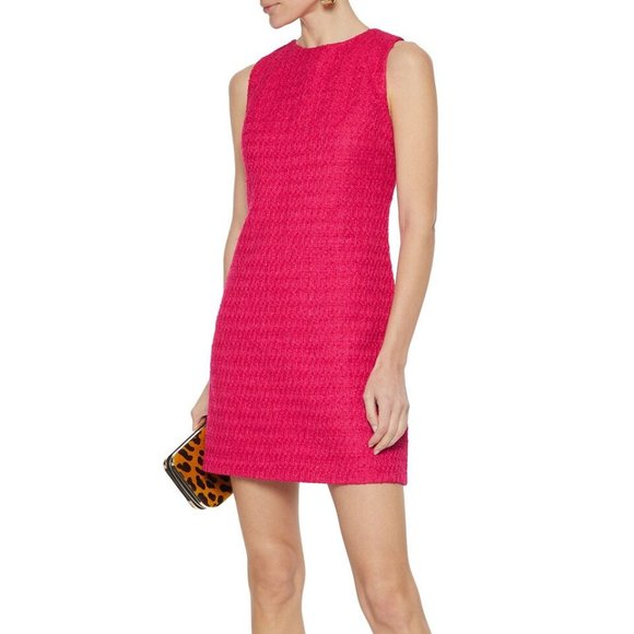 Alice + Olivia | Dresses | Alice Olivia Clyde Boucltweed Bright Pink Tweed  Shift Dress Like New | Poshmark